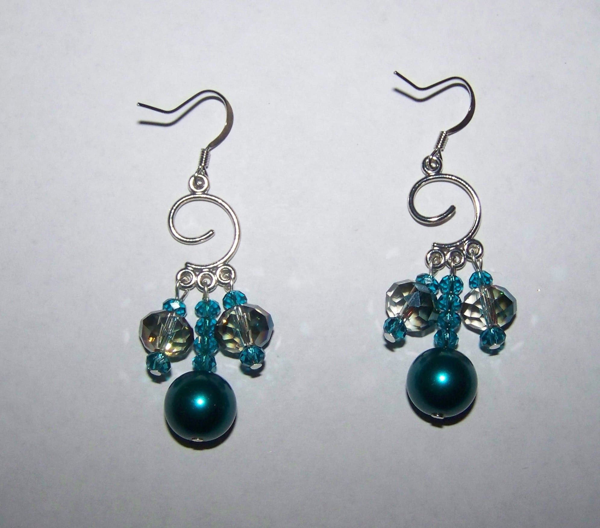 Turquoise Pearl Earrings - Created Collection Handmade Earrings