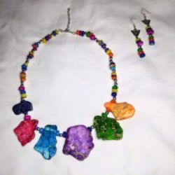 Multicolor stone necklace set