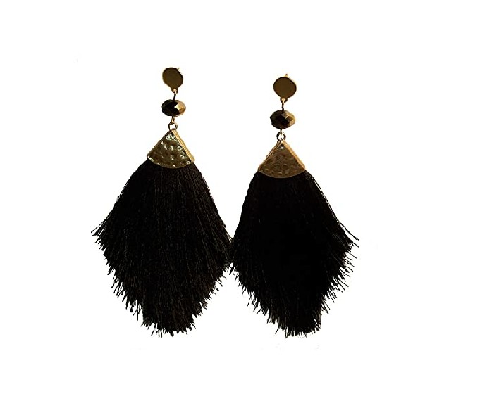 Feather tassel earrings - Created Collection Handmade jewelry