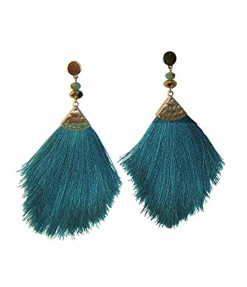 Feather tassel earrings - Created Collection Handmade jewelry