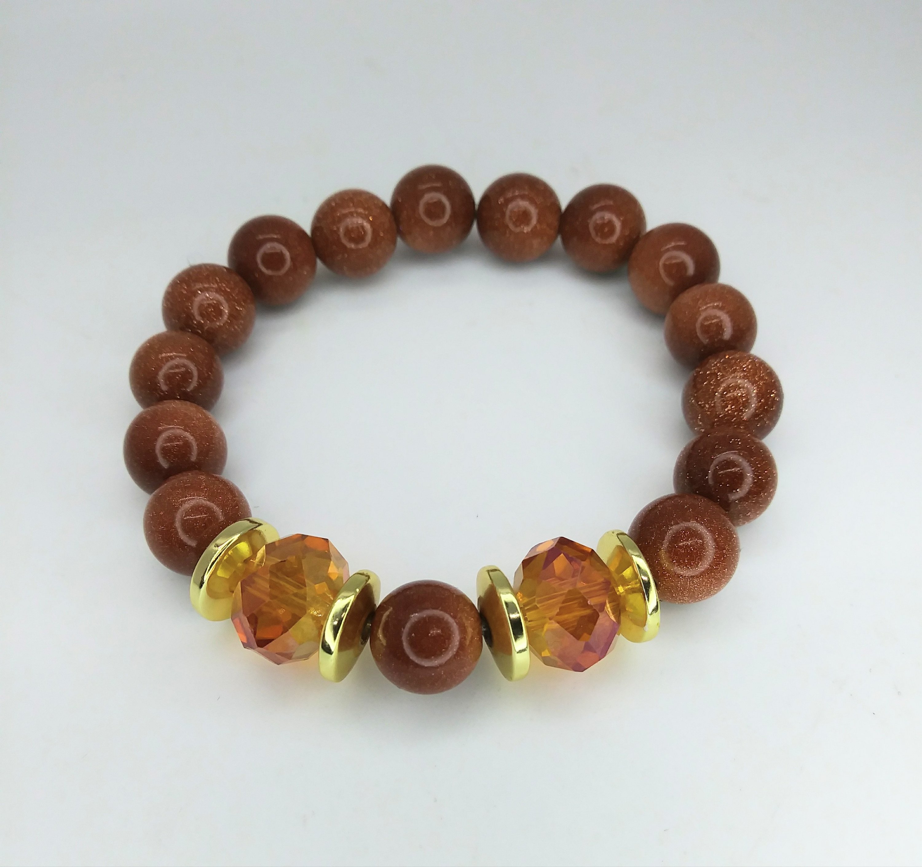 Copper brownstone and Gold hematite bracelet - Created Collection