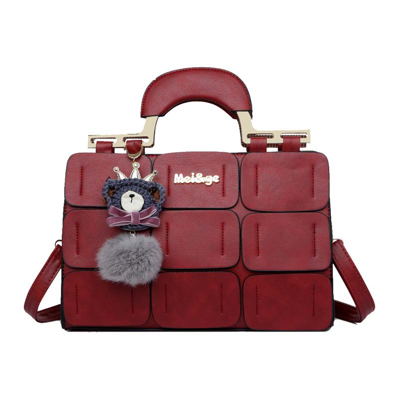 Red Rectangle Panels Handbag - Created Collection